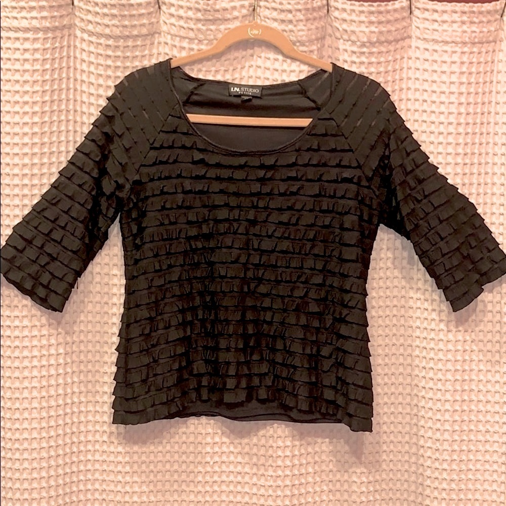 ⚜️EUC ◼️ I.N. STUDIO satin ribbon blouse size Petite Small